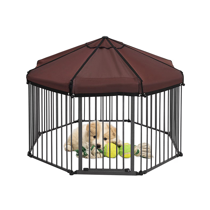 Tubo de servicio pesado al aire libre Jaula para perros grande con cubierta impermeable Tubo de servicio pesado al aire libre Jaula para perros grande con cubierta impermeable