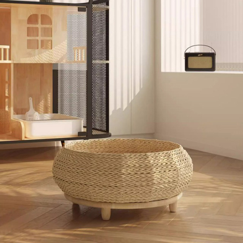 Cama de perros tejido de papel de papel de papel kraft hecho a mano Cama de perros tejido de papel de papel de papel kraft hecho a mano