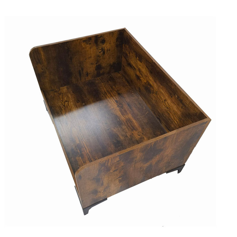 Cama de perro elevada de madera interior moderna con marco Cama de perro elevada de madera interior moderna con marco