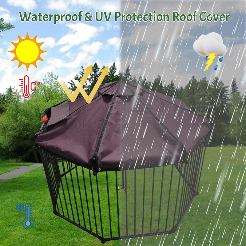 Tubo de servicio pesado al aire libre Jaula para perros grande con cubierta impermeable Tubo de servicio pesado al aire libre Jaula para perros grande con cubierta impermeable