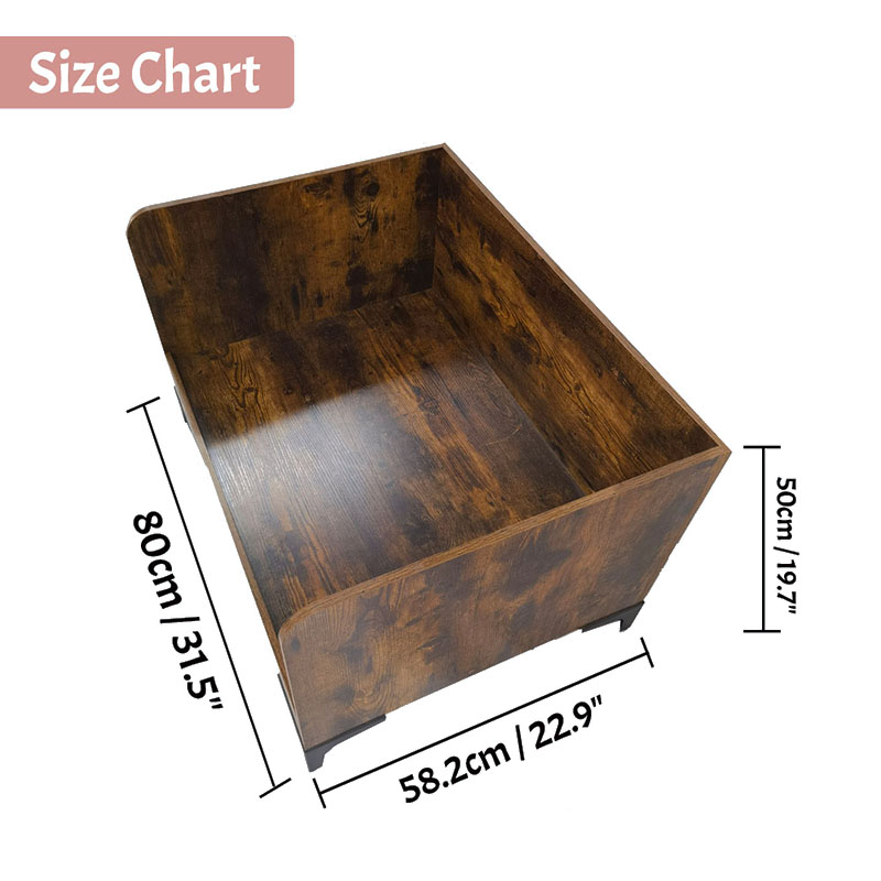 Cama de perro elevada de madera interior moderna con marco Cama de perro elevada de madera interior moderna con marco