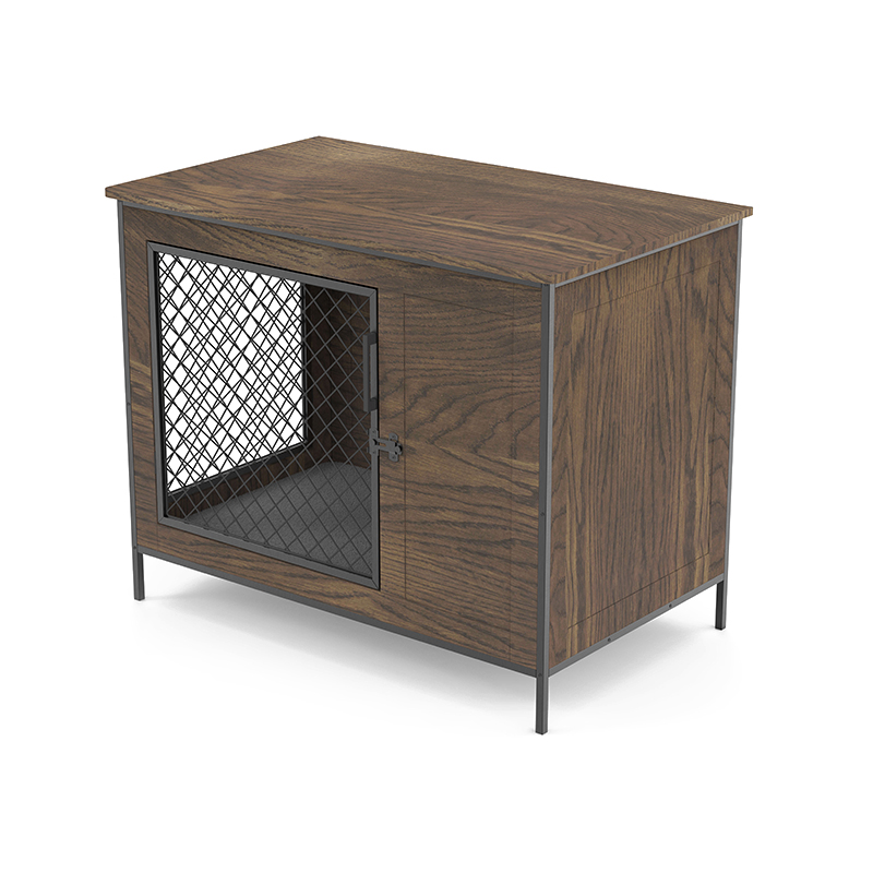 Mesa de madera de puertas para perros cubiertos jaula de perros de estilo de madera Mesa de madera de puertas para perros cubiertos jaula de perros de estilo de madera