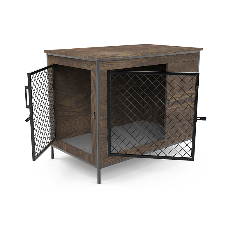 Mesa de madera de puertas para perros cubiertos jaula de perros de estilo de madera Mesa de madera de puertas para perros cubiertos jaula de perros de estilo de madera