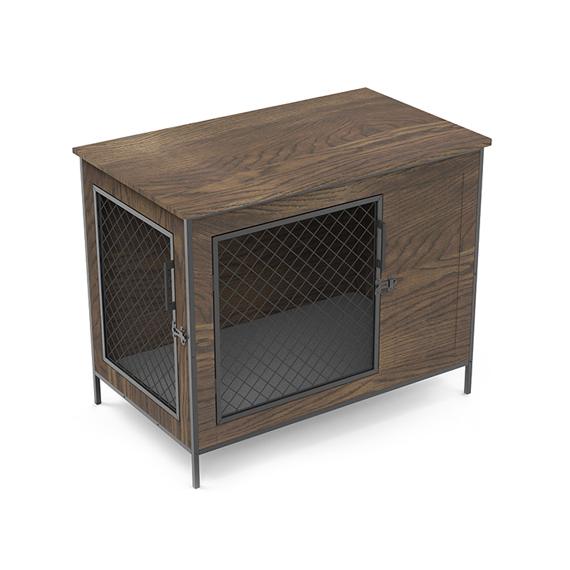 Mesa de madera de puertas para perros cubiertos jaula de perros de estilo de madera Mesa de madera de puertas para perros cubiertos jaula de perros de estilo de madera