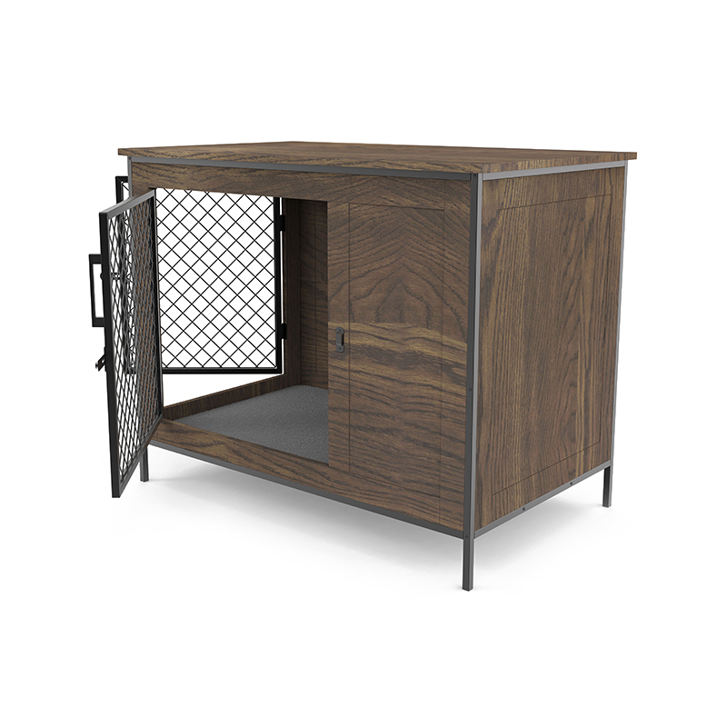 Mesa de madera de puertas para perros cubiertos jaula de perros de estilo de madera Mesa de madera de puertas para perros cubiertos jaula de perros de estilo de madera