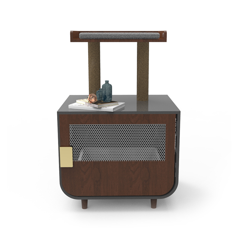 Muebles de baño oculto de madera jaula de gato con gabinete de arena