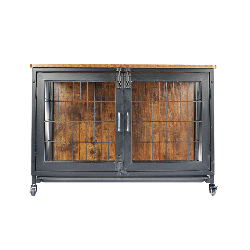 Jaula para perros estilo muebles de madera con ruedas