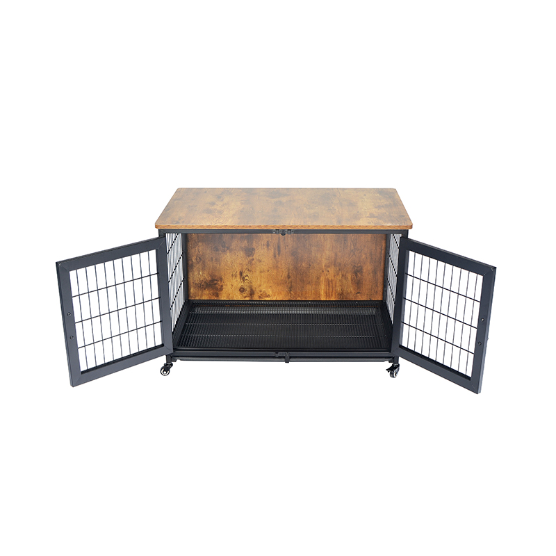 Jaula para perros estilo muebles de madera con ruedas Jaula para perros estilo muebles de madera con ruedas