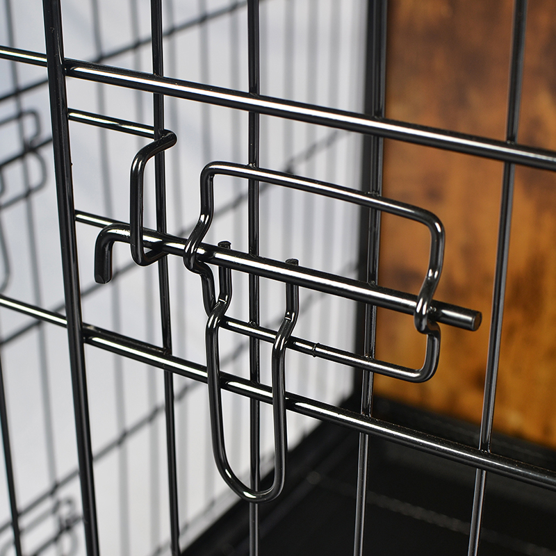 Jaula de perros estilo muebles de madera interior con cojín y ruedas Jaula de perros estilo muebles de madera interior con cojín y ruedas