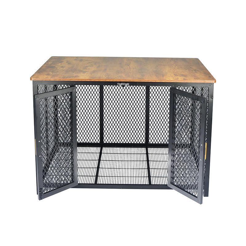 Top abierta de muebles de madera de servicio pesado jaula para perros Top abierta de muebles de madera de servicio pesado jaula para perros