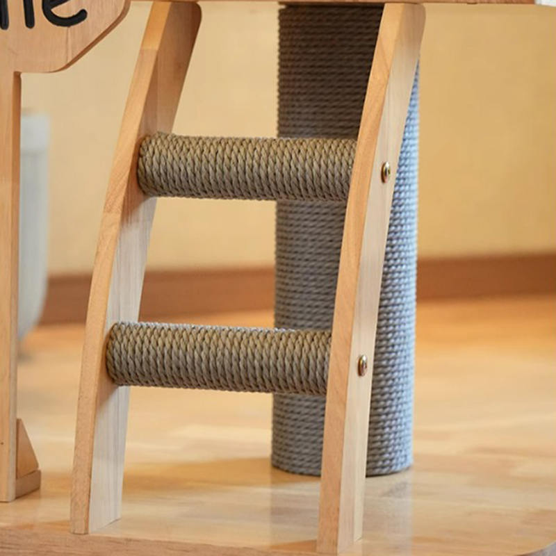 Torre de condominio de forma de hongo marco de trepadora de madera árbol de gato sólido con escalera Torre de condominio de forma de hongo marco de trepadora de madera árbol de gato sólido con escalera