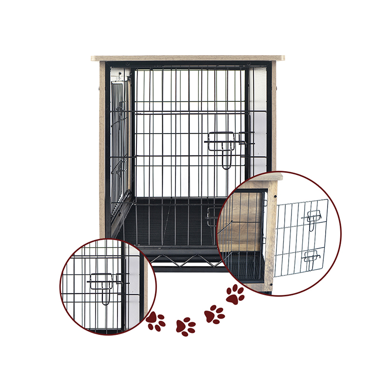 Marfil interior muebles de madera grandes al estilo de metal para perros de metal Marfil interior muebles de madera grandes al estilo de metal para perros de metal