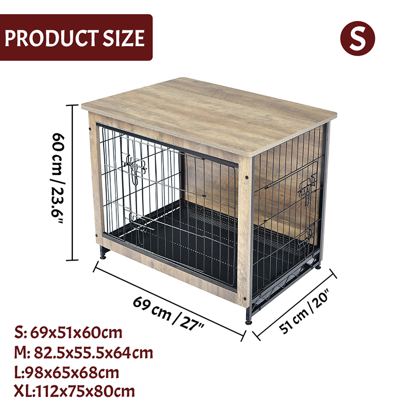 Marfil interior muebles de madera grandes al estilo de metal para perros de metal Marfil interior muebles de madera grandes al estilo de metal para perros de metal