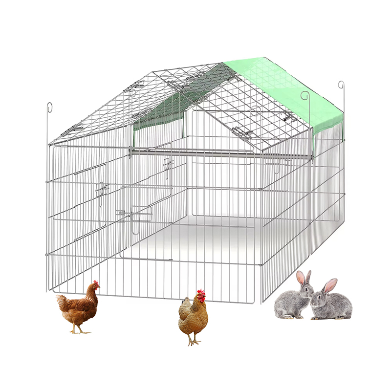 Gallinero de alambre de alambre de cercas de aves de corral plegable al aire libre con cubierta UV Gallinero de alambre de alambre de cercas de aves de corral plegable al aire libre con cubierta UV