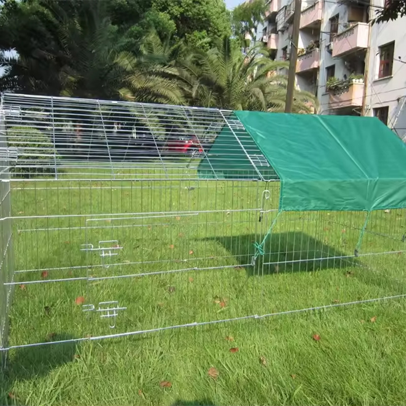 Gallinero de alambre de alambre de cercas de aves de corral plegable al aire libre con cubierta UV Gallinero de alambre de alambre de cercas de aves de corral plegable al aire libre con cubierta UV