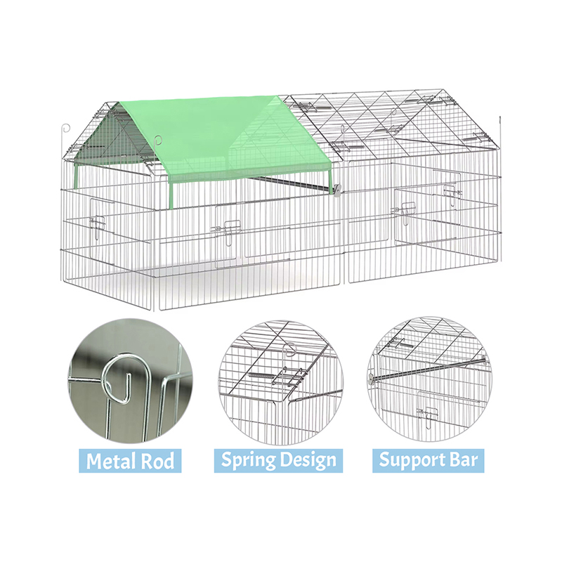 Gallinero de alambre de alambre de cercas de aves de corral plegable al aire libre con cubierta UV Gallinero de alambre de alambre de cercas de aves de corral plegable al aire libre con cubierta UV