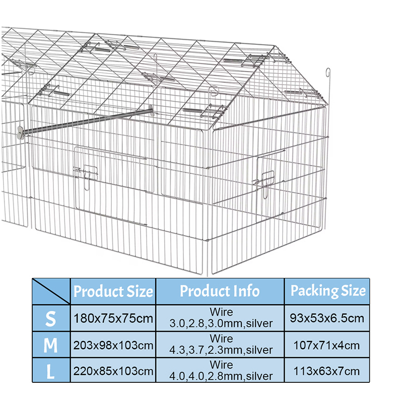 Gallinero de alambre de alambre de cercas de aves de corral plegable al aire libre con cubierta UV Gallinero de alambre de alambre de cercas de aves de corral plegable al aire libre con cubierta UV