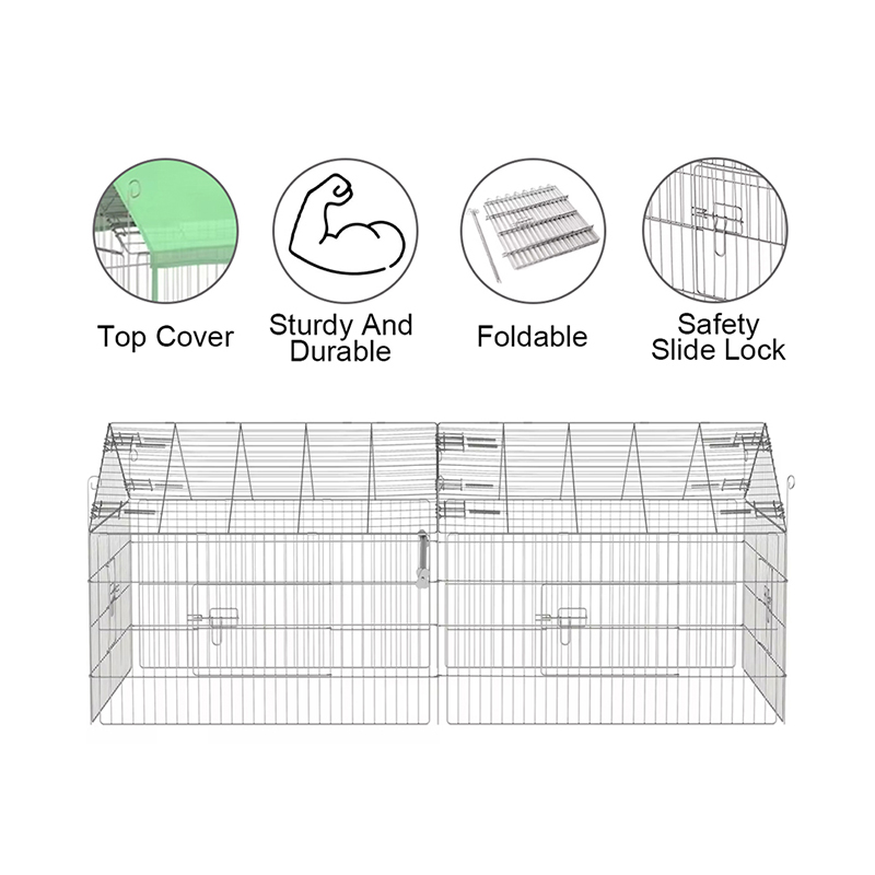 Gallinero de alambre de alambre de cercas de aves de corral plegable al aire libre con cubierta UV Gallinero de alambre de alambre de cercas de aves de corral plegable al aire libre con cubierta UV