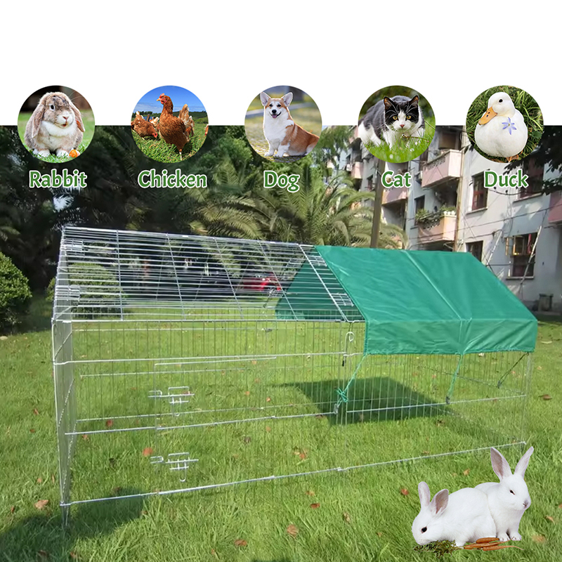 Gallinero de alambre de alambre de cercas de aves de corral plegable al aire libre con cubierta UV Gallinero de alambre de alambre de cercas de aves de corral plegable al aire libre con cubierta UV