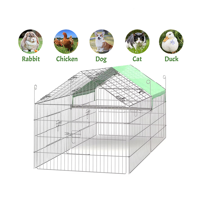 Gallinero de alambre de alambre de cercas de aves de corral plegable al aire libre con cubierta UV Gallinero de alambre de alambre de cercas de aves de corral plegable al aire libre con cubierta UV
