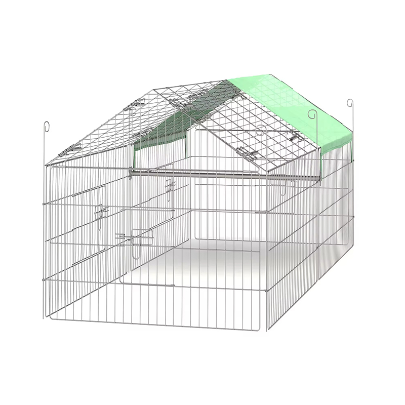 Gallinero de alambre de alambre de cercas de aves de corral plegable al aire libre con cubierta UV Gallinero de alambre de alambre de cercas de aves de corral plegable al aire libre con cubierta UV