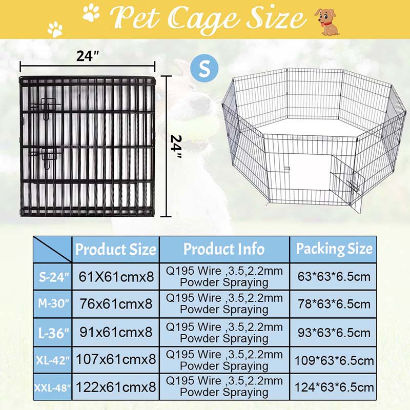 8 paneles Dog del alambre plegable de la valla de mascota de metal 8 paneles Dog del alambre plegable de la valla de mascota de metal