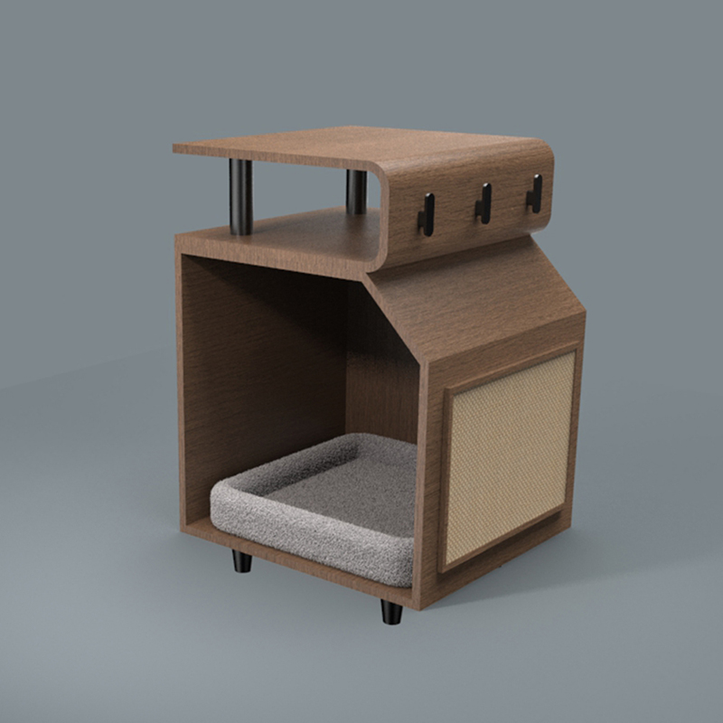 Camas de madera Cama de gato con tabla de rascar Camas de madera Cama de gato con tabla de rascar