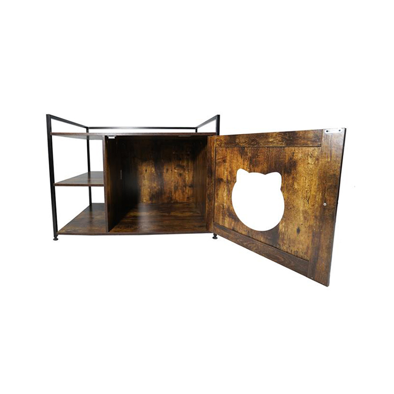 Caza de gatos de estilo muebles con gabinete de arena para estantería de almacenamiento Caza de gatos de estilo muebles con gabinete de arena para estantería de almacenamiento