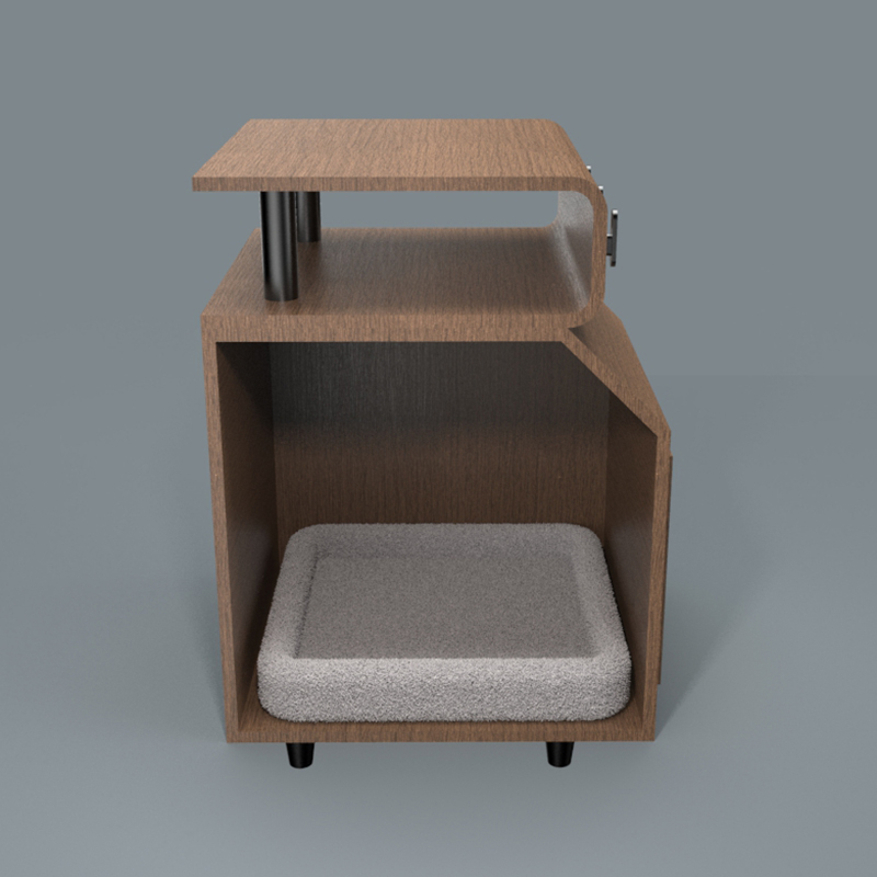 Camas de madera Cama de gato con tabla de rascar Camas de madera Cama de gato con tabla de rascar