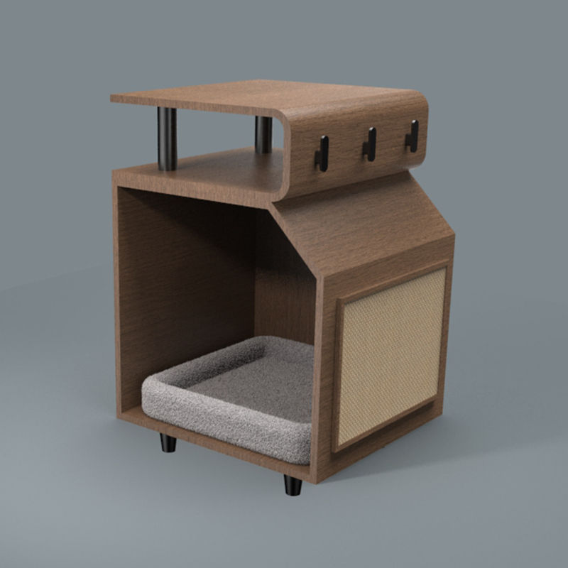 Camas de madera Cama de gato con tabla de rascar Camas de madera Cama de gato con tabla de rascar