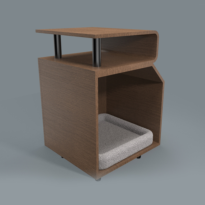 Camas de madera Cama de gato con tabla de rascar Camas de madera Cama de gato con tabla de rascar