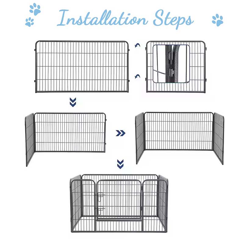 Tubo plegable de servicio pesado Playpen de perros de metal Tubo plegable de servicio pesado Playpen de perros de metal