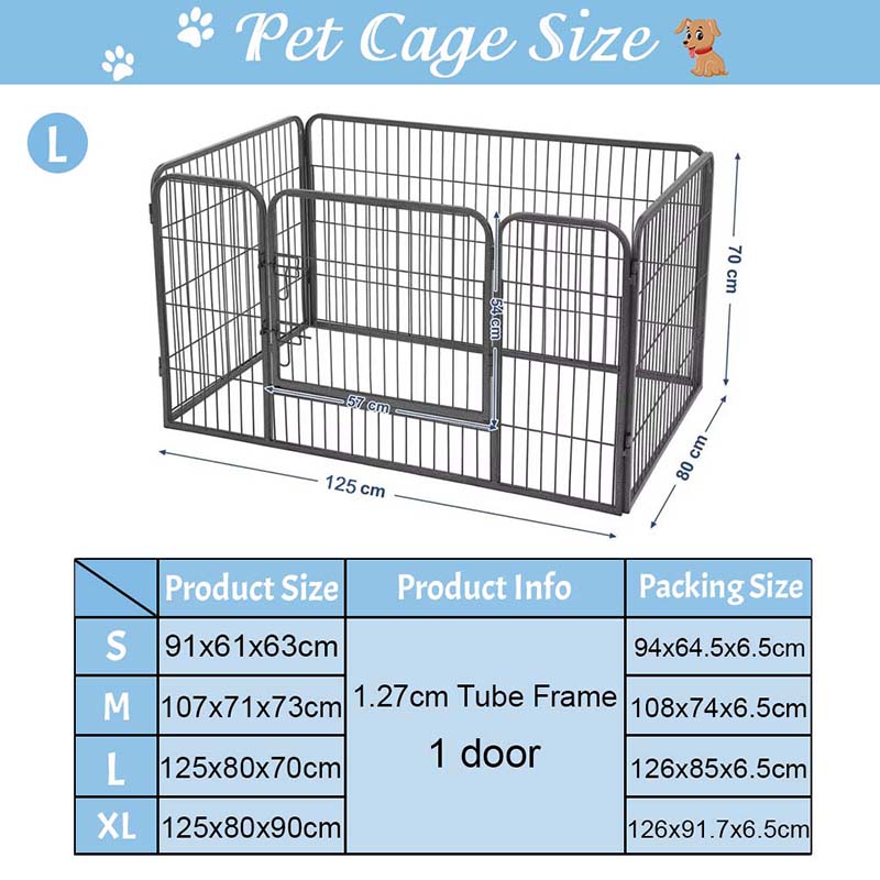 Tubo plegable de servicio pesado Playpen de perros de metal Tubo plegable de servicio pesado Playpen de perros de metal