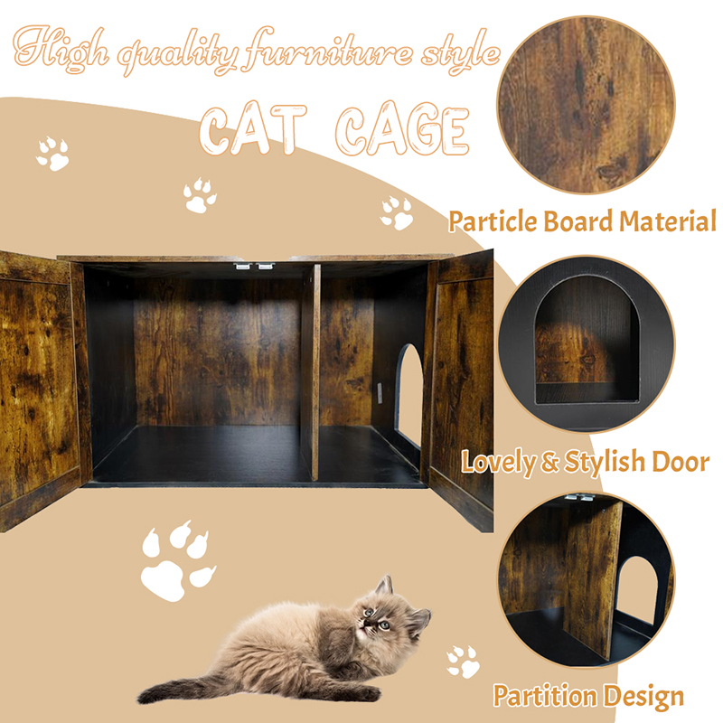 Muebles de interior Caza de gatos con gabinete de arena para divisor Muebles de interior Caza de gatos con gabinete de arena para divisor