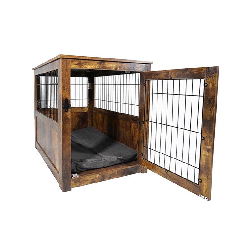 Jaula de perros de metal de madera estilo muebles para animales pequeños Jaula de perros de metal de madera estilo muebles para animales pequeños
