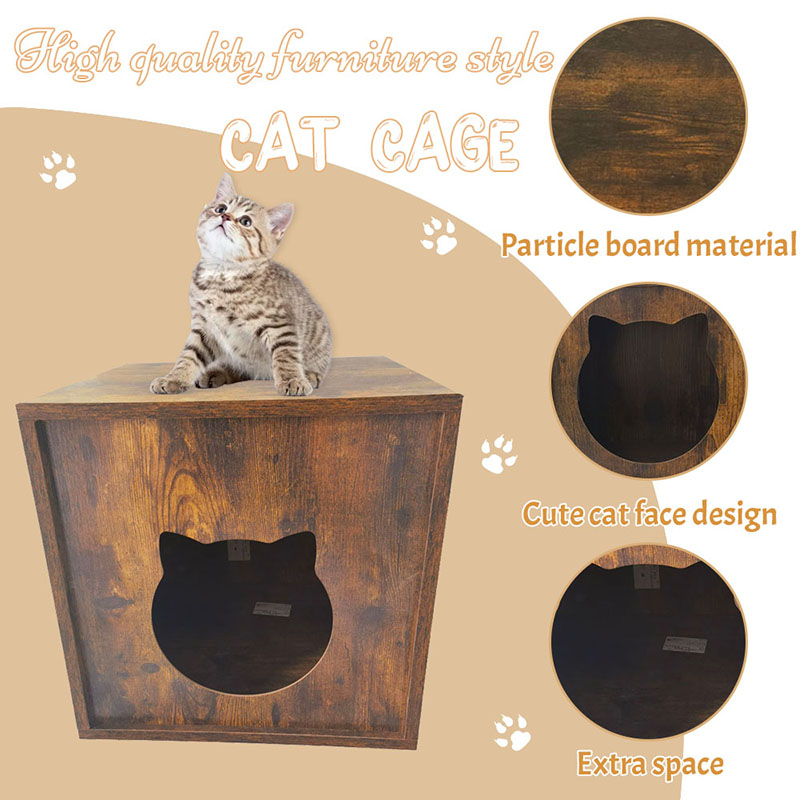 Muebles de interior de madera de partículas gatos gabinete de mesa de mesa de la jaula Muebles de interior de madera de partículas gatos gabinete de mesa de mesa de la jaula