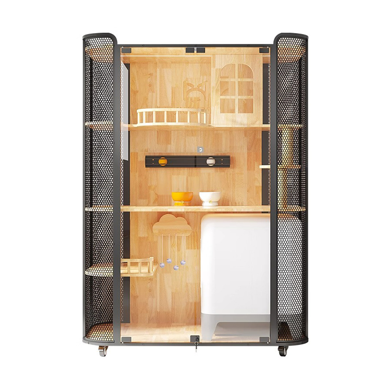 Gabinete de madera de goma gabinete panorámica villa jaula