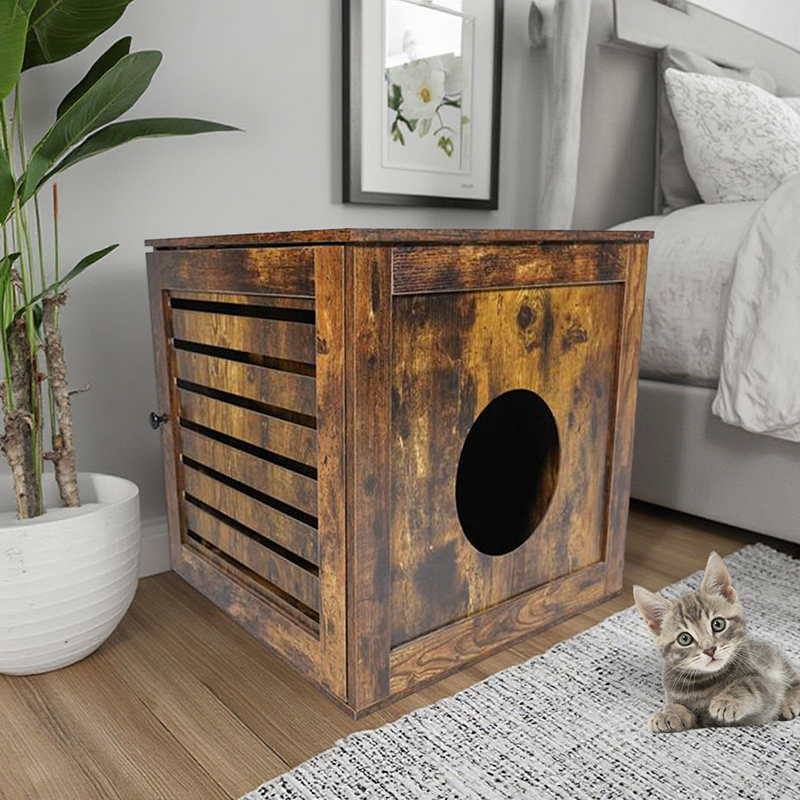 Muebles de mesa lateral de interior gabinete de arena para gatos Muebles de mesa lateral de interior gabinete de arena para gatos