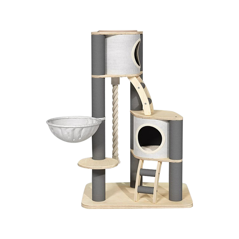 Torre de piso a techo Interior de madera maciza marco de trepaporas árbol de gato